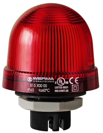 Werma EM 817 Xenon Blinkend Signalleuchte Rot, 230 V ac, Ø 75mm x 97mm