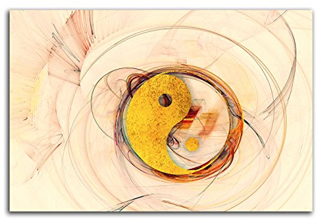 Yin und Yang 100x70cm Abstrakt286 Abstrakte Bilder Feng shui Kunstdrucke auf Leinwand fertig bespannt Einteiler