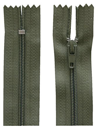 Reißverschluss 22 cm spiralförmig 3 mm nicht trennbar oliv (2250)