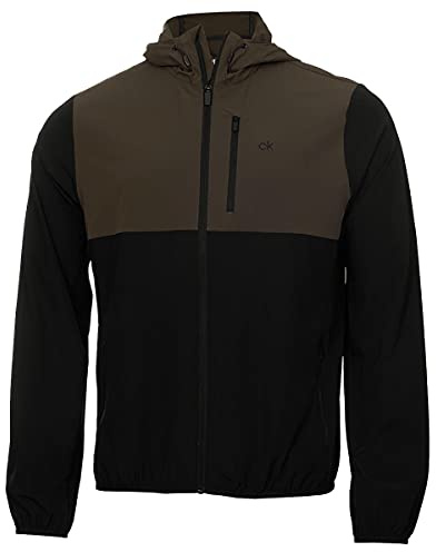 Calvin Klein Mens Ultra Lite Windbreaker Jacket - Black/Khaki - L