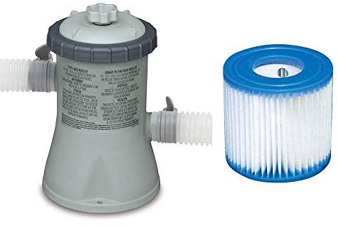 Intex Swimming Pool Cartridge Filter Pump + Filter Cartridge Replacement Type H
