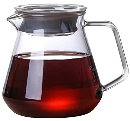 seasaleshop Glas Teekanne Teebereiter 500ml mit herausnehmbarem Edelstahl Teesieb - Glaskanne Teekrug Teefilter Hitzebeständig
