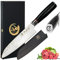KENSHUI Couteau de cuisine martelé Couteau professionnel Cadeau de chef (Santoku avec étui en bois)