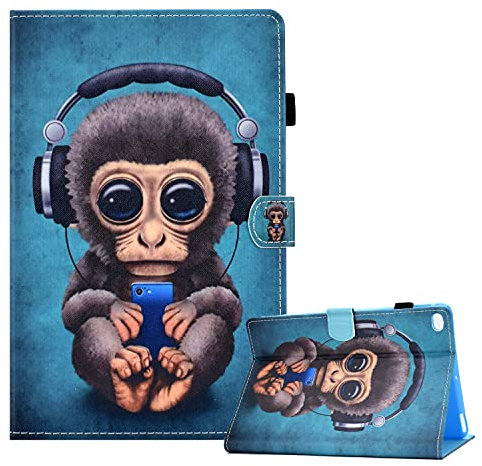 CXTcase Funda para iPad 9.7 / iPad Air 2 / iPad Air Folio TPU+PU Función de Soporte Ultra Slim Protectora Smart Cover Tableta Carcasa iPad 9.7 2018/2017 6a/5a Gen, Mono