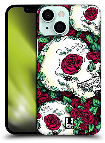 Head Case Designs Red Florid Of Skulls Hard Back Case Compatible With Apple iPhone 13 Mini