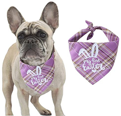 HCYUN 1 x Bandana für Hunde, dreieckig, Easter Halsband für Hunde, Katzen, verstellbar, quadratisch, geeignet für kleine mittelgroße und große Hunde und Katzen