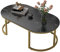 YXDFG Couchtisch Aus Nordischem Marmor,Kreativer Beistelltisch Aus Metall,Ovaler Couchtisch,Mode Schmiedeeisen Wohnzimmertisch,Startseite Wohnzimmermöbel Couchtisch,Schwarz,100×60×47cm