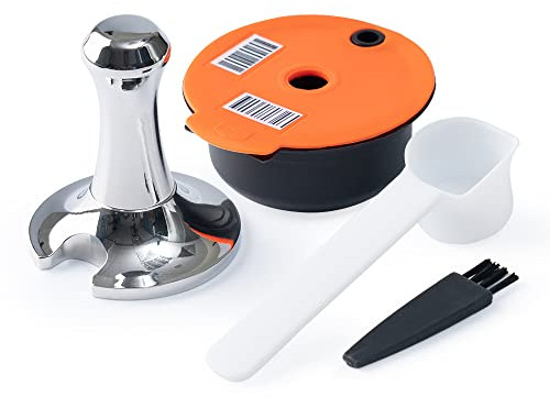 I Cafilas Cápsula de café rellenable para Tassimo Bosch – Cápsula de recambio reutilizable y filtro de café + prensador (cápsula de 60 ml + tamper)