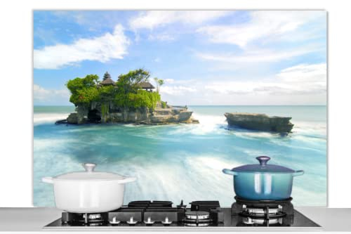 MuchoWow Spritzschutz Küche Küchenrückwand Alu Poster Bilder 120x80 cm Meer - Insel - Indonesien