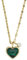 Fossil Damen Georgia Modern Meadows Grüner Malachit Herz Anhänger Edelstahl Halskette, JF04108710