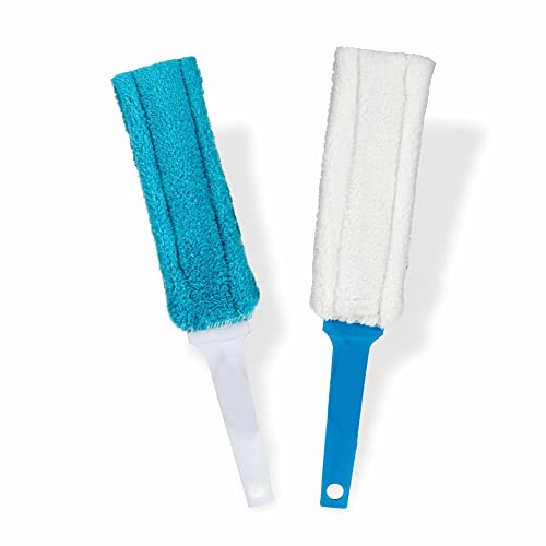 Microfibre Noodle Duster Handheld Chenille Wand Hand Dusters Magic Dust Brush With Washable Removable Head For Cleaning Household Office Car Window And Furniture Reusable Fluffy Dusting Mop (1 Pc)