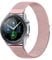 Amzpas 22mm Uhrenarmband Metall Ersatz Armband für Herren Damen, 22mm Universal Smartwatch Ersatzarmband, Mesh Edelstahl Metall Magnet Armbänder, Rosa