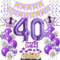 Deko 40. Geburtstag frauen Lila,Geburtstagsdeko 40 jahre frauen Luftballons 40 Geburtstag dekoration lila,Folienballon 40 Geburtstag deko frauen Violett Tortendeko 40 Geburtstag frau deko