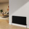 NRG 600x1156mm Black Radiator Horizontal Flat Panel Bathroom Designer Double Rad Central Heating
