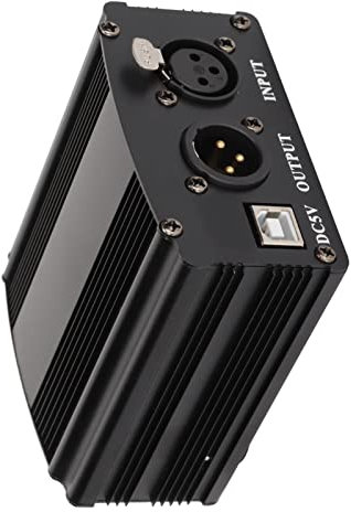 48 V Phantomspeisung, 1 Kanal Kondensatormikrofon Netzteil mit 3 Poligem XLR Kabel und USB Kabel für Jedes Kondensatormikrofon Musikaufnahmegerät