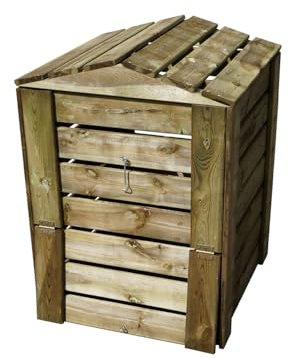 Jardipolys Composteur avec trappes - CABANE - 80 x 60 x 60 cm - 210L - Cerland
