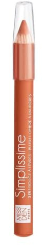 Miss Den - Crayon Multi-Usage - Simplissime - 3-en1 Rouge à Lèvres, Blush, Ombre à Paupières - Teinte 732 Rose Corail