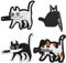 COMNICO Embroidered Patches, 4 Pcs Funny Cat with Knife Patches Cute Cat Patch Embroidered Appliques Repair DIY Accessories for Backpacks Jackets Jeans