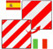 Alu-Warntafel für Italien/Spanien, 50 * 50cm Reflektierend für Fahrradträger Heckanhänger, Wohnwagen