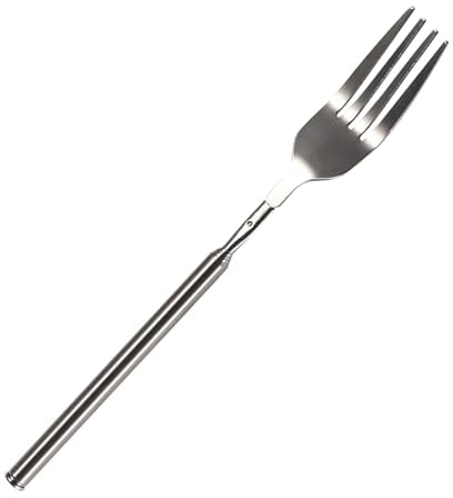 Leopacat Forks,Extendable Fork,Long Handle Telescopic Forks Stainless Steel Retractable Fork Extends 8.7 to 25 Inch Inches Tableware for Camping Barbecue Toasting Dinner Dessert Sausage Vegetable