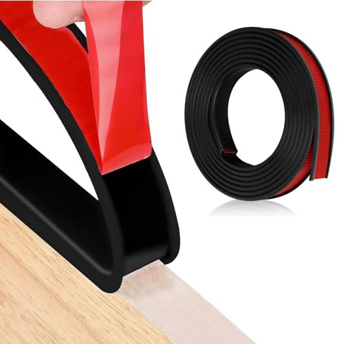 U-Form Selbstklebend Möbelkantenband, 18mm x 5m Flexible TPE Faltbarer Kantenschutz Gummi für Schrankkanten, Abschlussleiste, Deckenkanten, Arbeitsplatten (Schwarz)