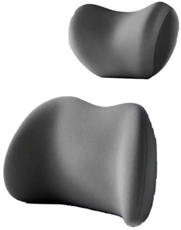 YHNQFB Cuscino Lombare Auto per Toyota Passo 700 Series 710 Series, Memory Foam, Lmbottitura Ergonomico Posturale, Supporto Lombare e Cuscino per Collo Auto, Anche per Ufficio, B-Grey