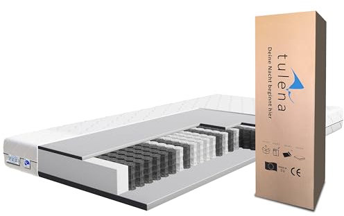 TULENA NOX Taschenfederkern Matratze 90x190 Federkernmatratze H1 + H2 Basic 18cm hoch Probeschlafen Rollmatratze Wendematratze