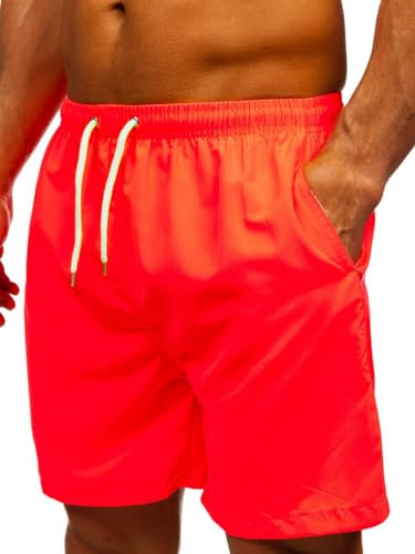 BOLF Homme Pantalon Court Short de Sport Maillot de Bain Calecon de Bain Piscine Plage d'entrainement ete de Football de Fitness S'etirer decontractes HN123 Rose 3XL [7G7]