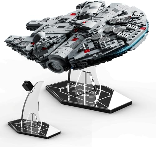 cooldac Acryl Display-Ständer kompatibel mit Lego 75375 Millennium Falcon Bausatz, Klarer Individueller Ständer kompatibel mit Lego Star Wars 75375(nur Display-Ständer, kein Modell Enthalten)