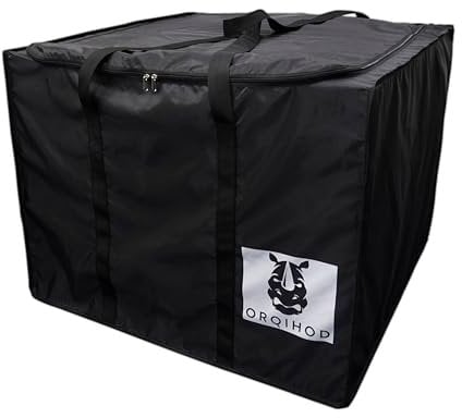 Orqihod Patio Cushion Storage Bag with Zipper and Handles Waterproof Outdoor Furniture Seat Cushion Bags Square, Black, 81 x81 x61CM