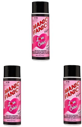 Manic Panic Love Color Rosa Pasión, Sin crueldad, Vegano y vibrante 3 x 236ml