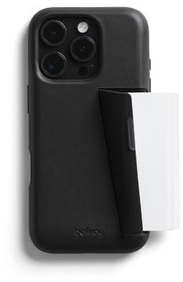 Bellroy Phone Case – 3 Card für iPhone 16 Pro Max (Leder-iPhone-Hülle, Handy-Geldbörse) -Black