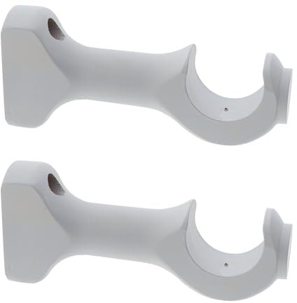 GIRASOLE HOME Support ouvert 112 mm en bois pour tiges de diamètre jusqu'à 28 mm, 2 pièces (blanc)