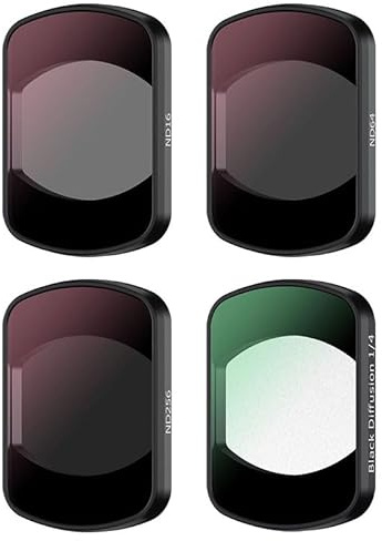JJC Magnetisches ND Black Mist 1/4 Filter für DJI Osmo Pocket 3, ND16 ND64 ND256 Neutraldichte 1/4 Schwarze Diffusions Effektfilter, Mehrfach Beschichtet, Osmo Pocket3 Action Kamera Zubehör | ND16 ND64 ND256 Neutral Density Black Mist Effect Filter, Multi Coated HD Lens Filters Pocket3 Action Camera Accessories
