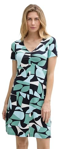Tom Tailor Damen 1045309 Kleid, 37800 - Green Dots and Shapes Design, 34 EU