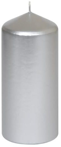 Stumpenkerzen Edelglanz Silber 130/57 mm, 12 Stück Steinhart Kerzen in RAL-Kerzen Güte Qualität