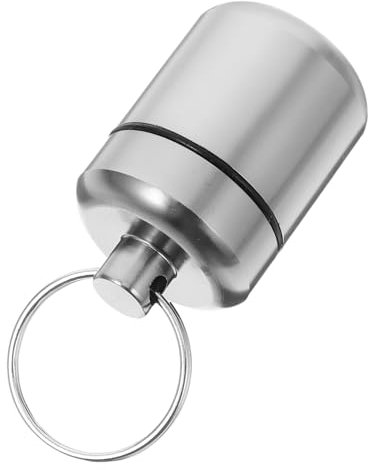 UKCOCO Small Metal Earplug Case with Keyring Waterproof Aluminium Alloy Ear Plug Holder Travel Storage Box Portable Earbud Organizer Container