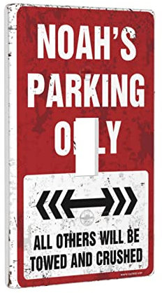 KAXW Cubiertas rústicas para enchufes Noah's Parking Only para interruptor de pared, cubierta de interruptor de luz, palanca única