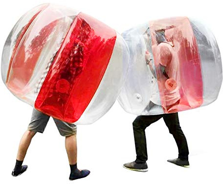PVC Fitnessball 120 cm f¨¹r Erwachsene, Stabiler Sitzball mit Hoher Belastbarkeit, Grifffest Langlebig Sicher, Einfach Aufzublasen, Transparent Rot