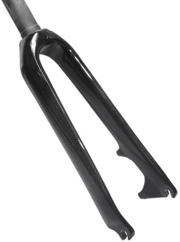 Forcelle Rigide BMX 20 451 Forcelle Anteriori Bici in Fibra di Carbonio 1-1/8 Forcella per Bici con Freno A Disco A Tubo Dritto 9 * 100mm Sgancio Rapido(Gloss Black)