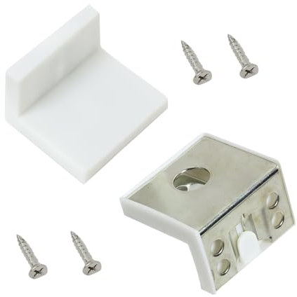 Annlpoy Lot de 2 supports muraux pour étagère Kit de Fixation Murale pour Étagères - Supports Muraux Blancs, Inclut Vis et Plaquettes de Montage
