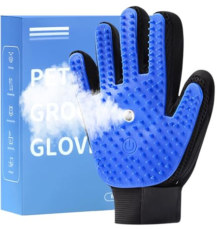 OneNine Spazzola per gatti con guanti a vapore, efficace depilazione per gatti, guanti a vapore ricaricabili per cani con capelli lunghi e corti, gatti, guanti per la cura del pelo