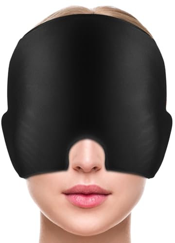 CIOXSOIO Gorro Migraña, Migraña Gorro de Gel Envolvente de 360°, Reutilizable Gorro Migraña Frio, Migraine Cap para Aliviar Migraña, Sinusitis, Estrés y Dolores de Cabeza Frontales