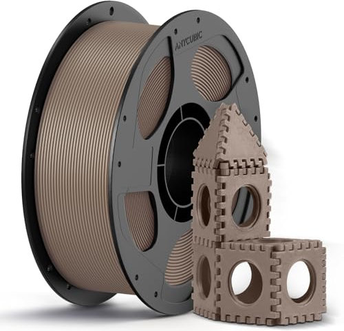 ANYCUBIC PLA Filament 1,75mm, Refill PLA und Spool Kit, 3D Drucker Filament PLA, Vakuumverpackung, Intelligente Identifikation, 1KG Braun