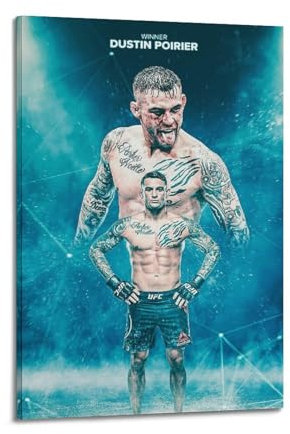 Zyfene Impression sur toile Dustin Poirier - Motif étoiles de boxe - Décoration murale moderne - 30 x 45 cm
