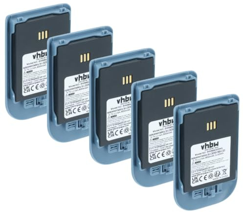 vhbw 5X Akku Ersatz für Siemens S30122-X8008-X38 | L30250-F600-C325 für schnurlos Festnetz Telefon (900 mAh, 3,7 V, Li-Ion) Blau Grau