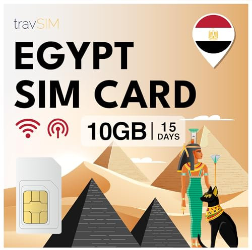 travSIM Ägypten SIM Karte | 10GB Mobile Daten | Hotspot verfügbar | Plan auf SIM Karte für Ägypten ist 15 Tage lang gültig
