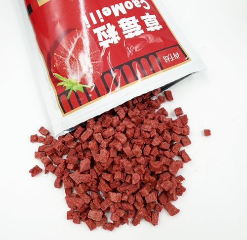 Freeze Dried Strawberry Pieces 100g - Dried Fruit Bits - 100% Natural, No Added Sugar or Preservatives Raw Dry Grit for Baking, Cake Decorations, Yogurt, Porridge Oat, Smoothie