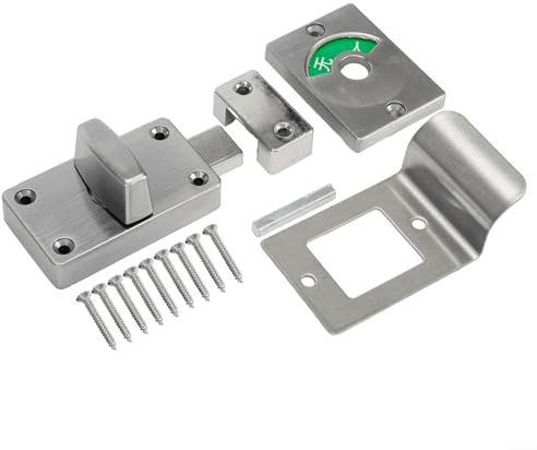 Serratura della porta del cubo della toilette in lega di alluminio con indicatore di posto vacante rosso verde, chiusura per la privacy per bagno, bagno, toilette pubblica, ufficio, aeroporto