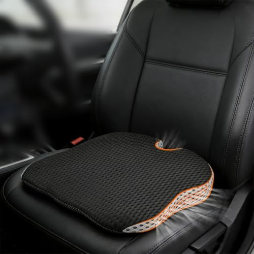 BOPEUY Keilkissen Auto, Auto Sitzkissen Fahrersitz, Sitzerhöhung Autos Erwachsene, Memory Foam Autositzauflage, U-Form, rutschfeste Unterseite, Keilkissen Autositz - Schwarz